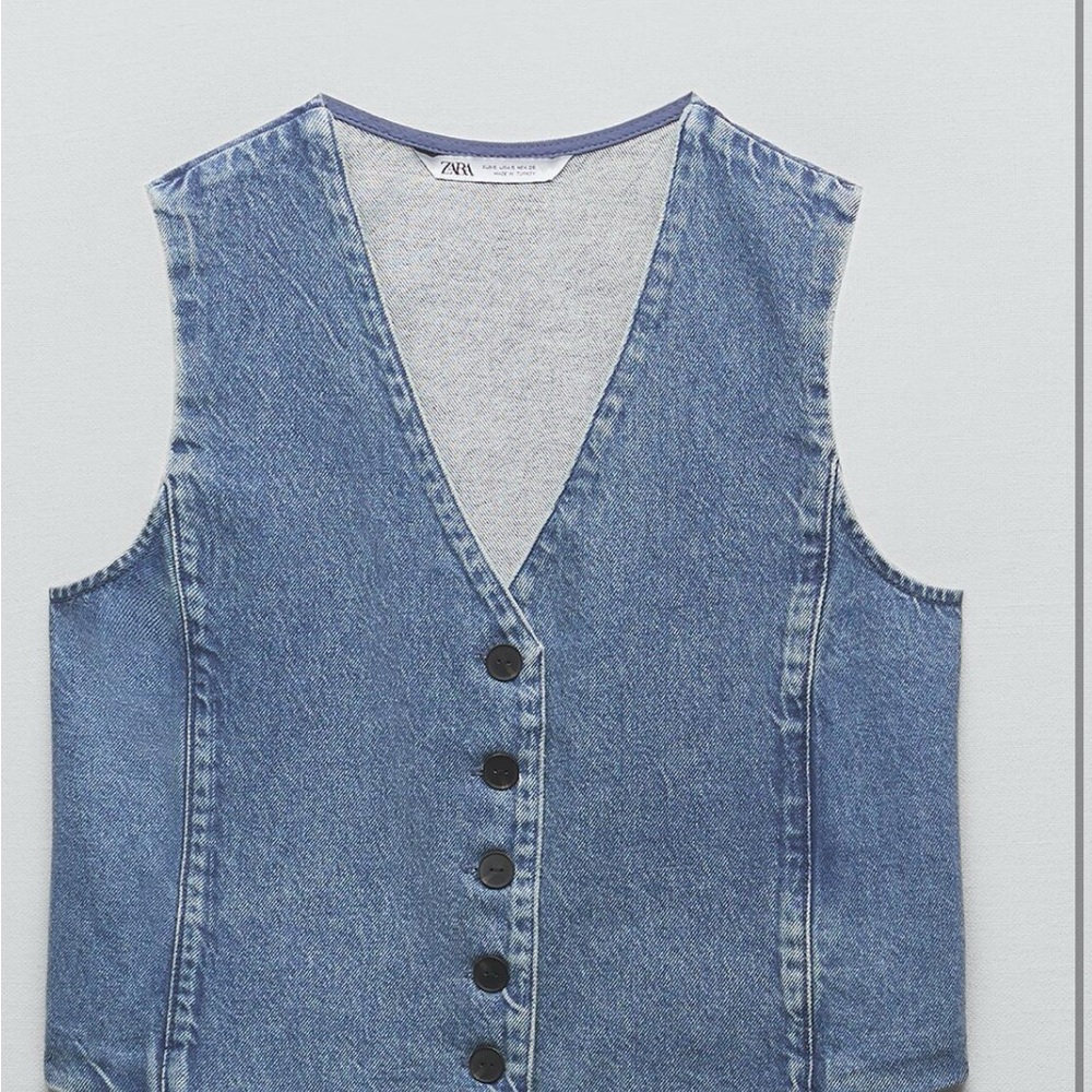 Zara Blue Denim Vest